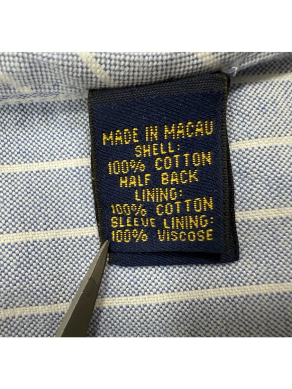 Rugby Ralph Lauren Mens Sport Coat Jacket Size Large Striped Blue White Blazer - Picture 8 of 16